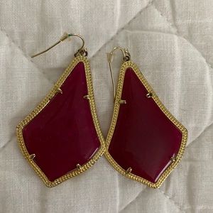 Alex Kendra Scott earrings in gold/maroon